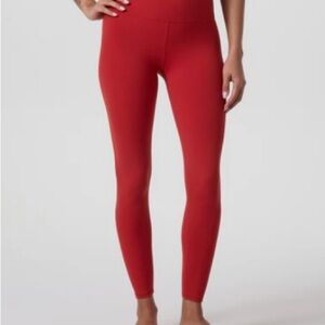 Vuori Red High-Waisted Leggings for Active Comfort